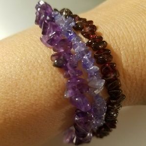 Three strand stone bracelet